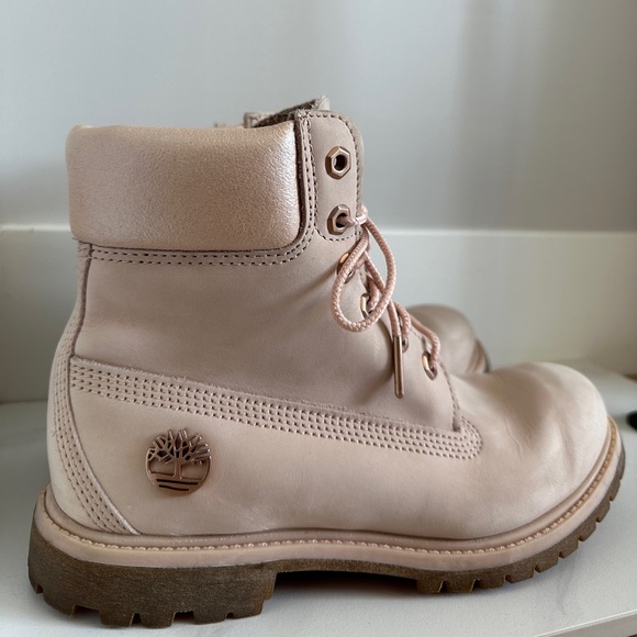 Timberland Leather Boots in Blush Pink Sz 7 - Picture 7 of 12